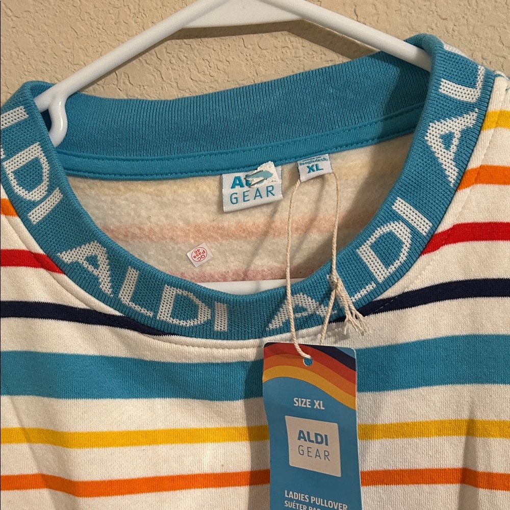 NWT ALDI Colorful Striped Sweatshirt - Picture 4 of 7